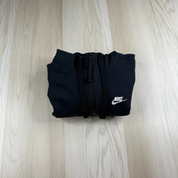 Vinatge Nike Air Mens Black Authentic Sportswear Full Zip Fleece Hoodie Size XL - Picture 1 of 12